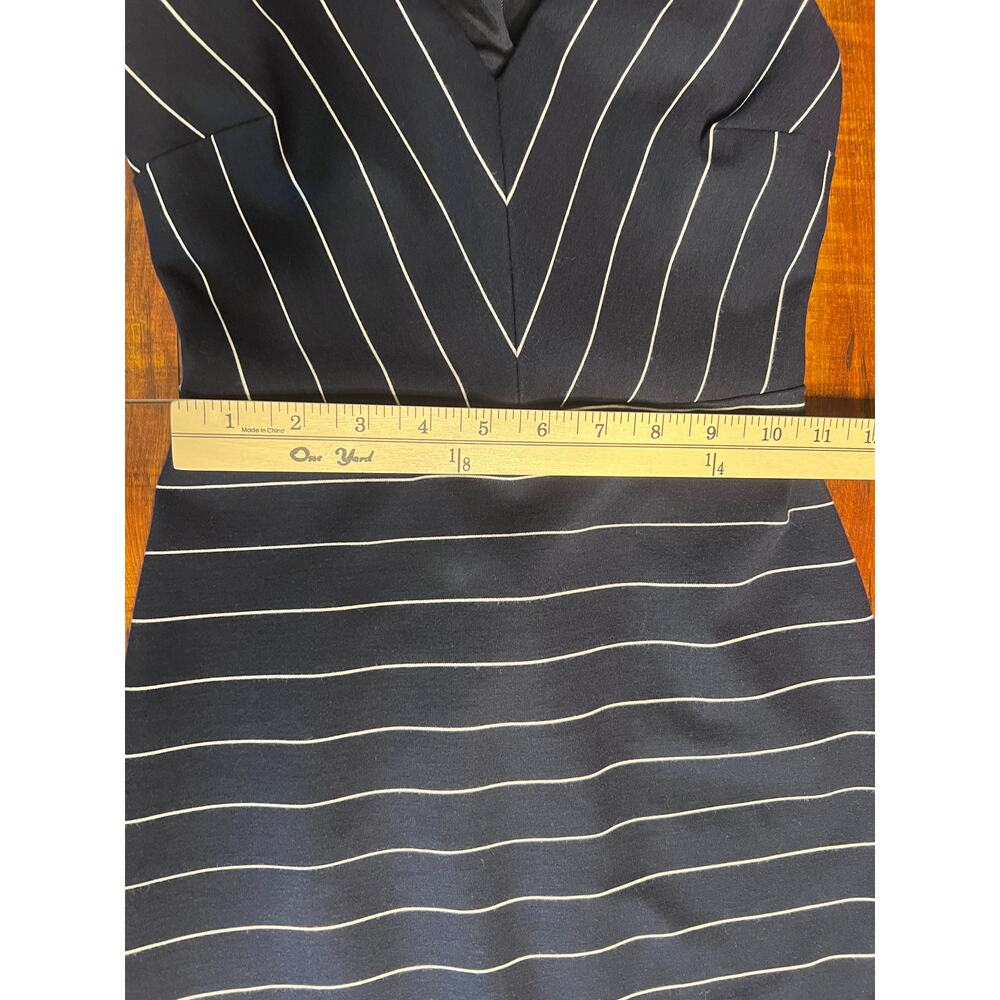 Banana Republic Sleeveless VNeck Sheath Dress Women Petite 0P Navy White Striped - Picture 5 of 7